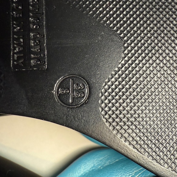 CHARLES DAVID Leather Platform Wedge Heel Sandals Size 8 Light Blue Slides y2k - Picture 11 of 12